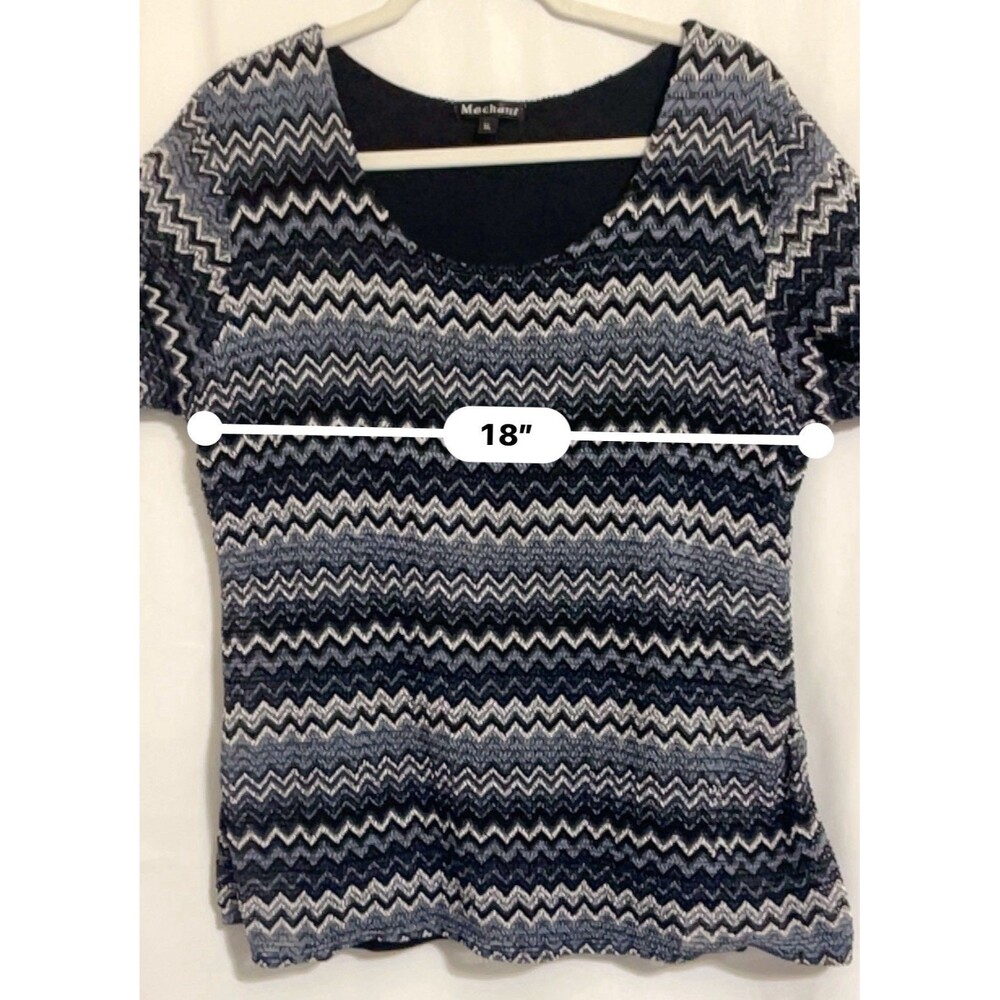 Crochet Chevron Top Blue Bell Sleeve Boho Y2K Women’s XL - Picture 8 of 8